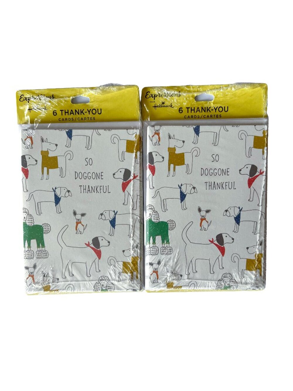 NEW Hallmark Expressions Cute Dogs Doggone Thankful Thank You Cards & Envelopes
